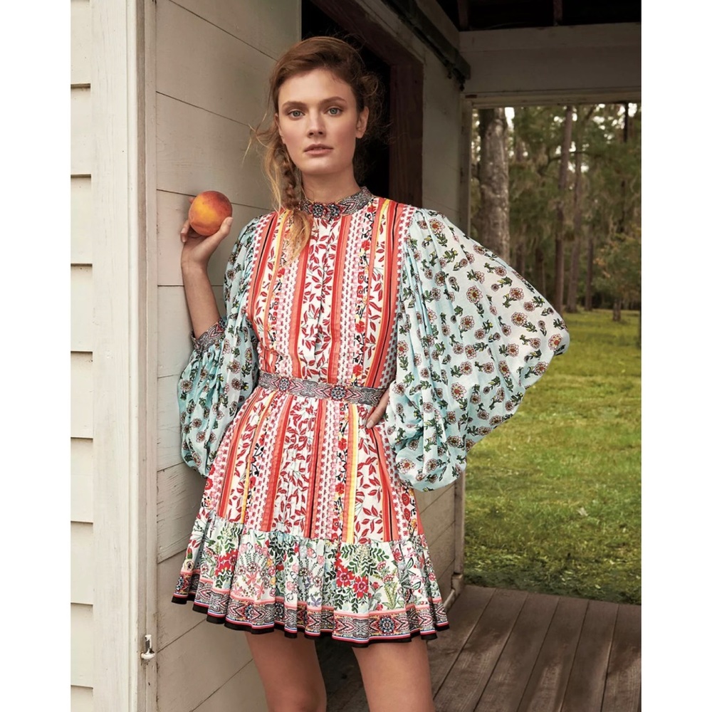 🎀SOLD🎀Alice Olivia Raya Paloma Floral Puff Sleeve Dress - Picture 3 of 12